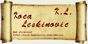 Koča Leškinović vizit kartica